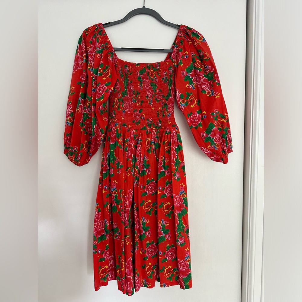 RHODE A-Line Red Floral Dress - Picture 3 of 7